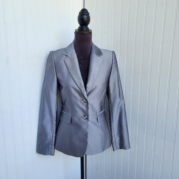 Bloomingdale's Jackets & Blazers - Bloomingdale’s Tahari ASL Womens Silver Gray Jacket Blazer Classic Sz 2
